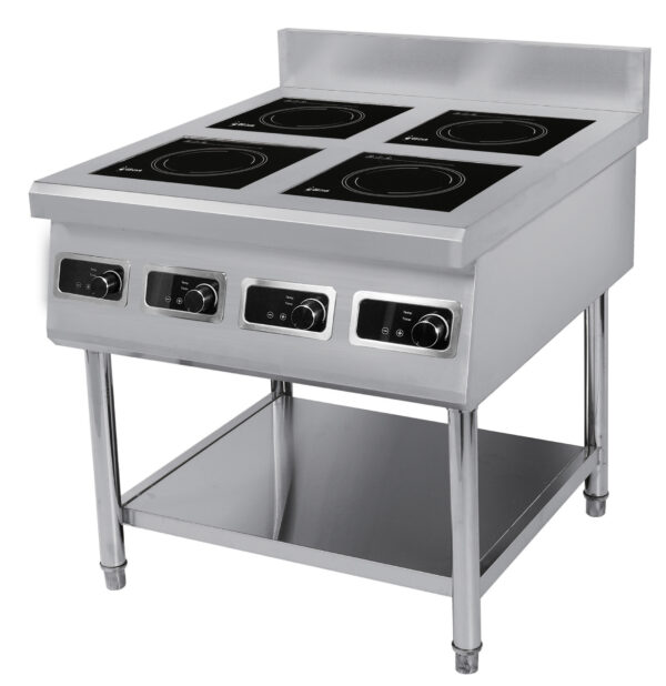 Indukcioni rešo- 4 zone, na otvorenom INOX postolju